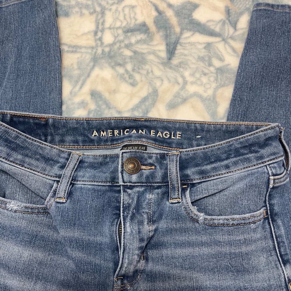 American Eagle Outfitters Women's Light Blue Skinny Jeans